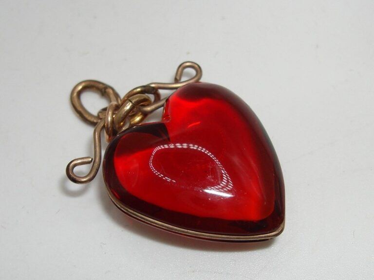 Vintage Rose Gold Filled Lucite Heart Charm Pendant