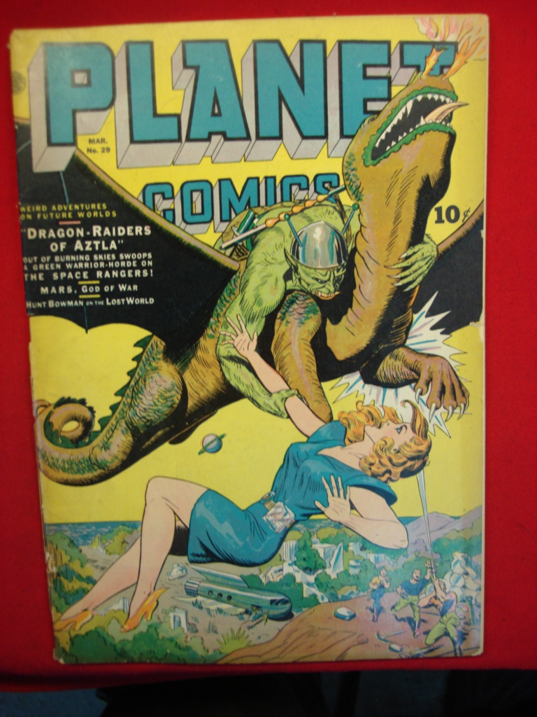 Rare Planet Comics #29 cover, March 1944, Golden Age comic book, 40 pages