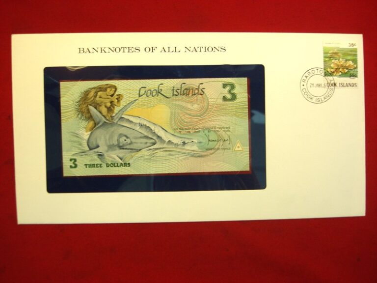 1987 Cook Islands 3 Dollar Note featuring Ina and the Shark