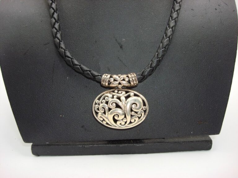 Vintage Sterling Silver Filigree Slide Pendant Necklace