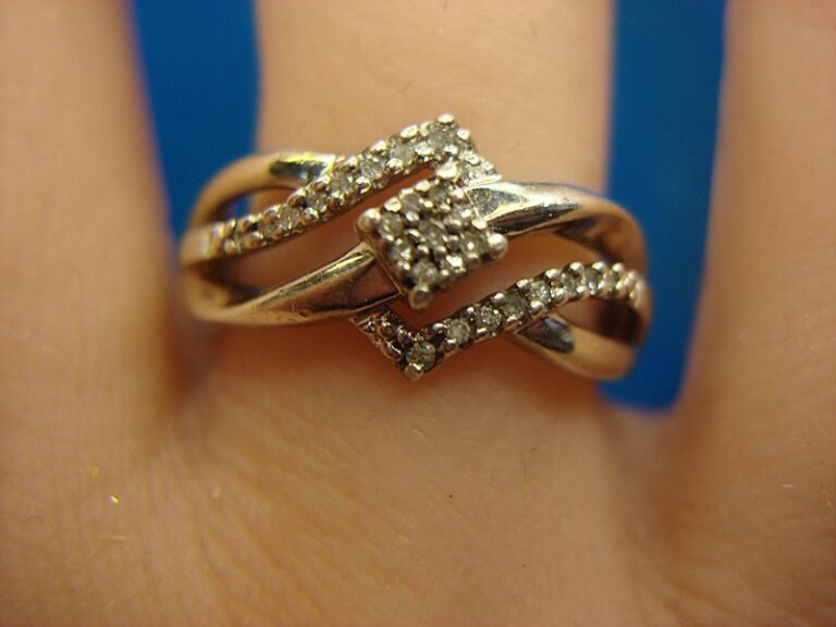 Sterling silver diamond accent ring, size 6