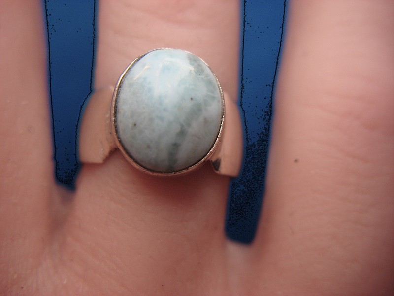 Vintage sterling silver ring with a light turquoise stone, size 6.5