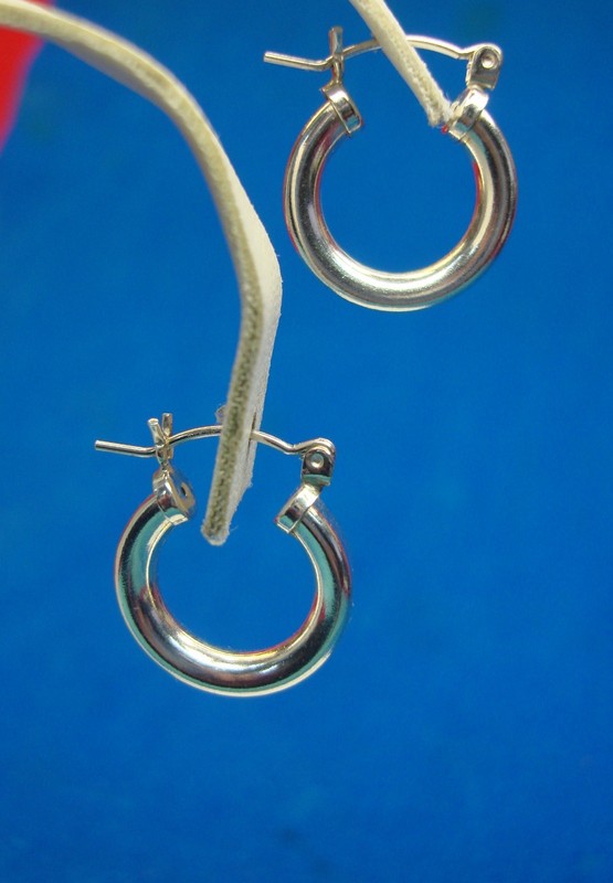 Sterling Silver Rectangular Tube Hoop Earrings