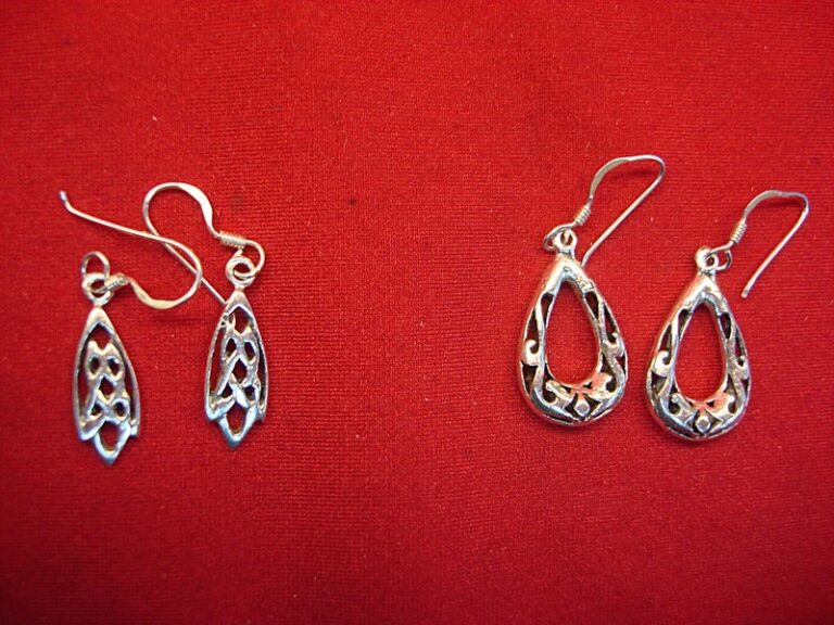 Sterling Silver Filigree Dangle Earrings (2 Pairs)