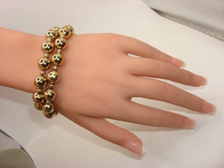 Vintage Monet Gold-Tone Bead Bracelet, 1980s