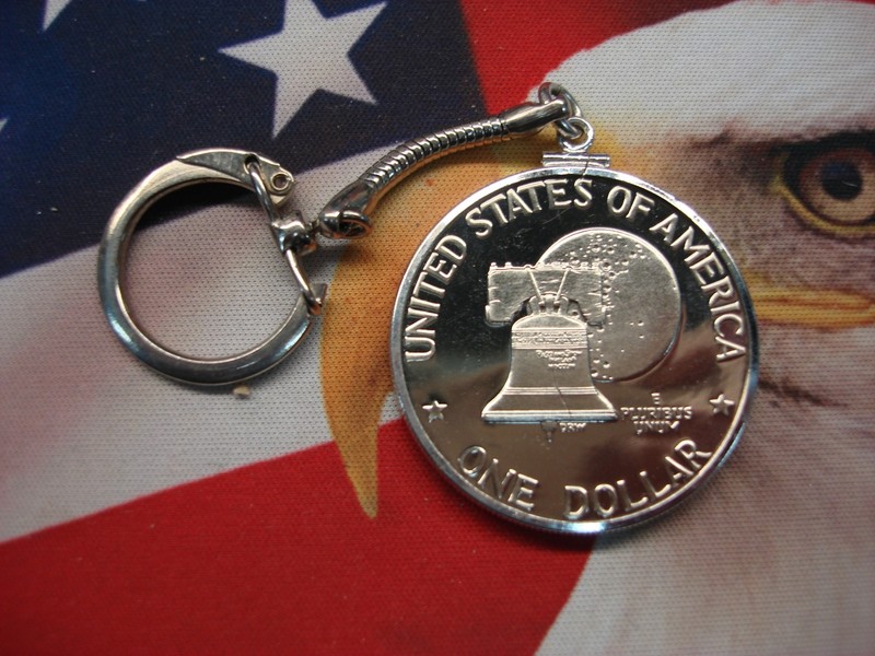 1976 S Proof Eisenhower Bicentennial Dollar Keychain
